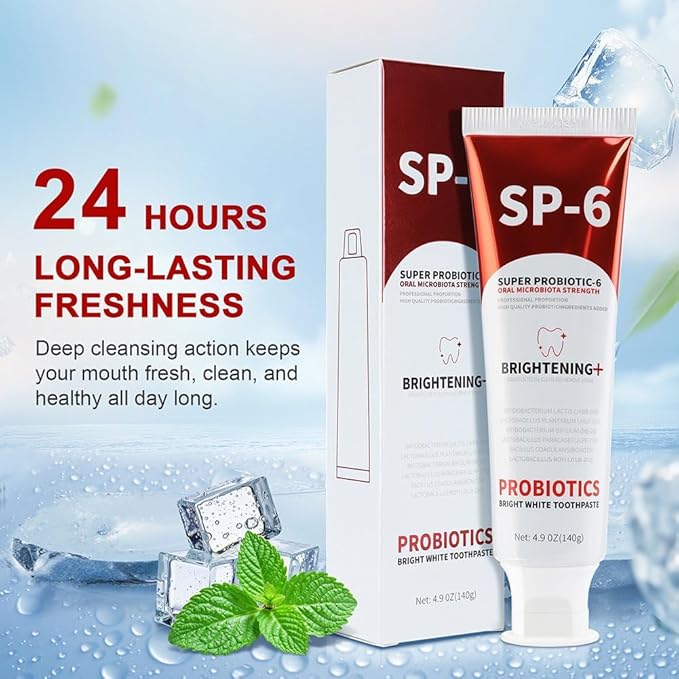 SP 6 Probiotic Whitening Toothpaste - Upgraded Probiotic Formula - Brighten Your Smile & Strengthen Oral Health