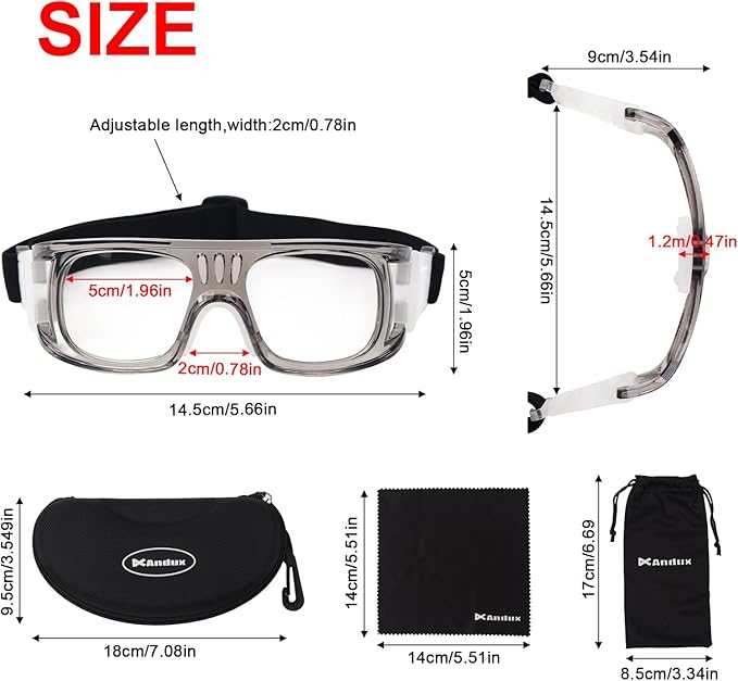 Andux Basketball Soccer Football Sports Glasses Eyewear Goggles Eye Safety Glasses LQYJ-01-StrideForce Fitness