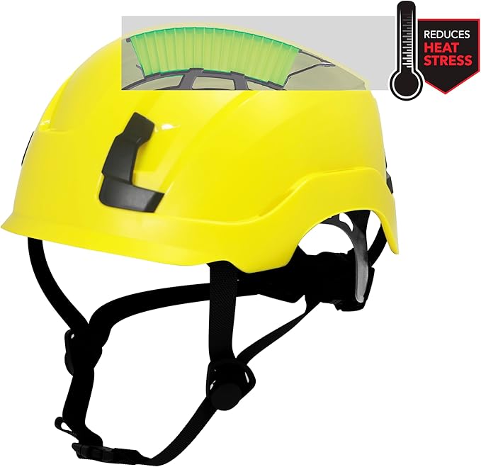 GE Safety Helmet, Impact Absorbing Tech, Adjustable Ratchet, ANSI Type 1, Memory Foam Padding, Hard Hats Protection, Lightweight, Durable, Chin Strap, Comfortable Fit OSHA Approved-StrideForce Fitness