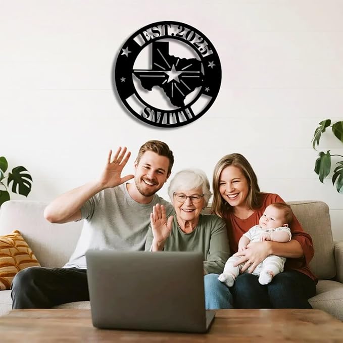 Personalized Texas Map Metal Name Sign | Custom Metal Signs | Decoration Yard Sign | Indoor Decor Gift for Women, Men, Wife, Parents, Couple-StrideForce Fitness