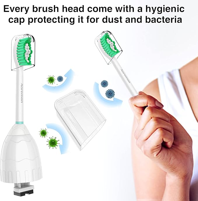 Aoremon Replacement Heads for Philips Sonicare e-Series HX7022/66-Replacement Brush Heads fit Sonicare Eseries Essence Xtreme Elite Advance and CleanCare Electric Toothbrush Model