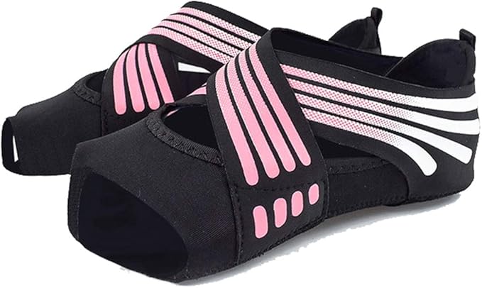 ABIRAM Yoga Socks Toeless Non-Slip Grips & Straps, for Pilates, Barre, Ballet, Bikram, Workout for Women-StrideForce Fitness