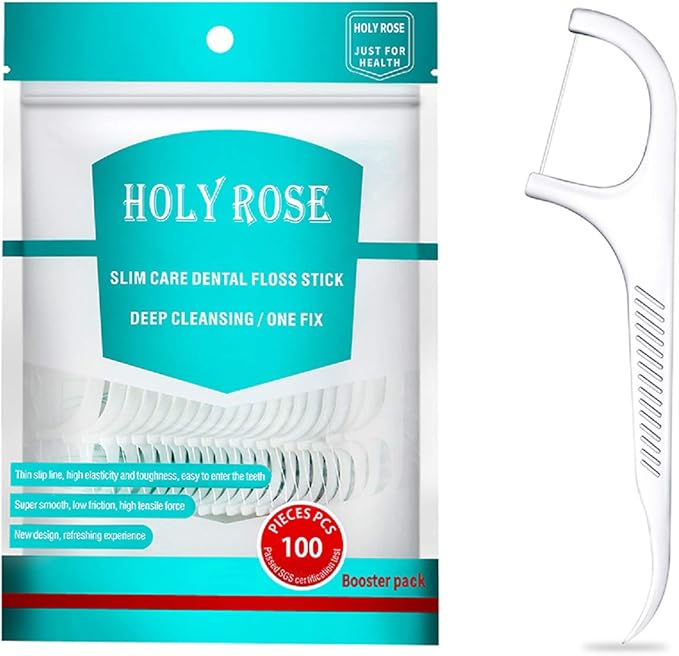 Travel Dental Floss Picks,Refill Bagged Floss Sticks,Holy Rose High Toughness Adults Flosser Toothpick,300 Count Professional Clean Flossers for Teeth Hygiene, Oral Care and Health.