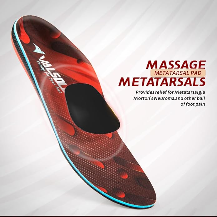 VALSOLE Heavy Duty Support Pain Relief Orthotics - 220+ lbs Plantar Fasciitis High Arch Support Insoles for Men Women, Flat Feet Orthotic Insert, Work Boot Shoe Insole, Absorb Shock with Every Step-StrideForce Fitness