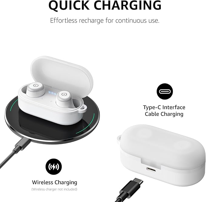 TOZO T10 Wireless Earbuds Bluetooth 5.3 Headphones, App Customize EQ, Ergonomic Design, 55H Playtime, Wireless Charging Case, IPX8 Waterproof Sound in-Ear Headset, 2025 New Version-StrideForce Fitness