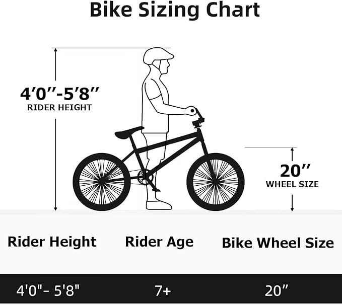 WEIZE Freestyle BMX Bike, 20 inch Trick Bicycle for Kids and Adults Men Women, Hi-Ten Steel Frame, 360 Degree Rotor Freestyle, 4 Pegs Single Speed Teen Bike, Beginner-Level to Advanced Riders-StrideForce Fitness