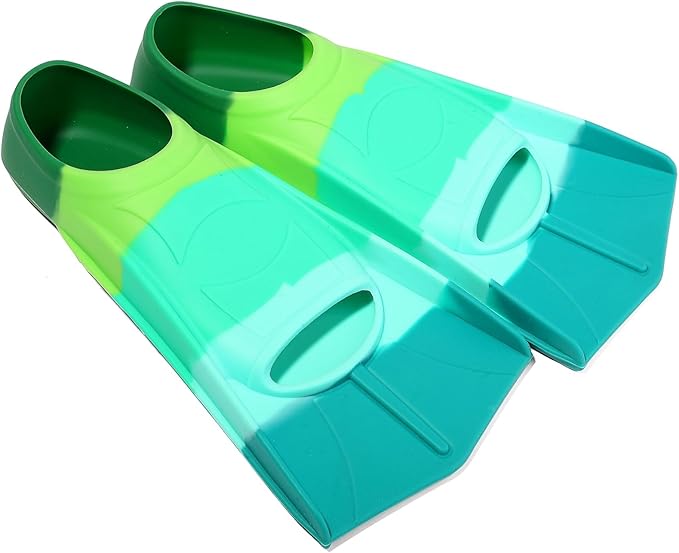 Kids Swim Fins,Short Kids Fins Youth Swimming Flippers for Lap Swimming Training for Children Girls Boys Beginners-StrideForce Fitness