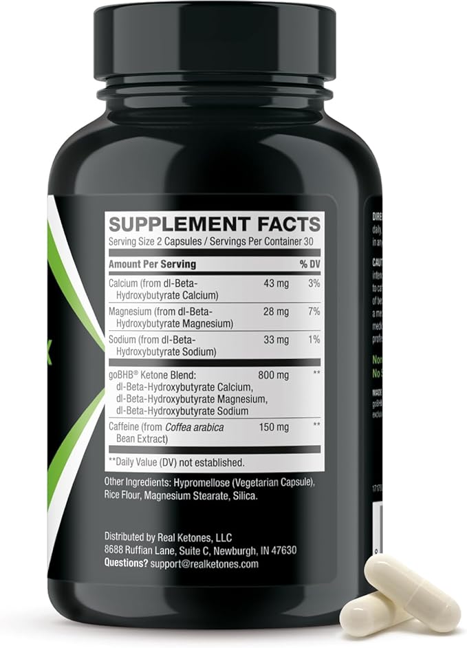 Keto BHB Exogenous Ketones Supplement - BHB Science Keto Diet Pills with Patented goBHB and Caffeine for Natural Energy Focus Body Sculpting & Ketosis Support - Vegetarian & Non-GMO (1 Month Supply)-StrideForce Fitness