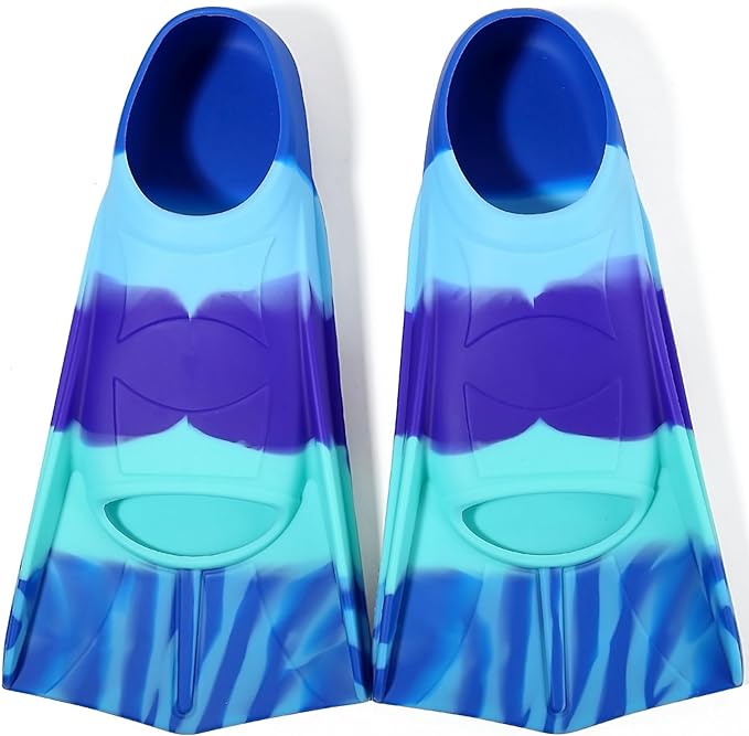 Kids Swim Fins,Short Kids Fins Youth Swimming Flippers for Lap Swimming Training for Children Girls Boys Beginners-StrideForce Fitness