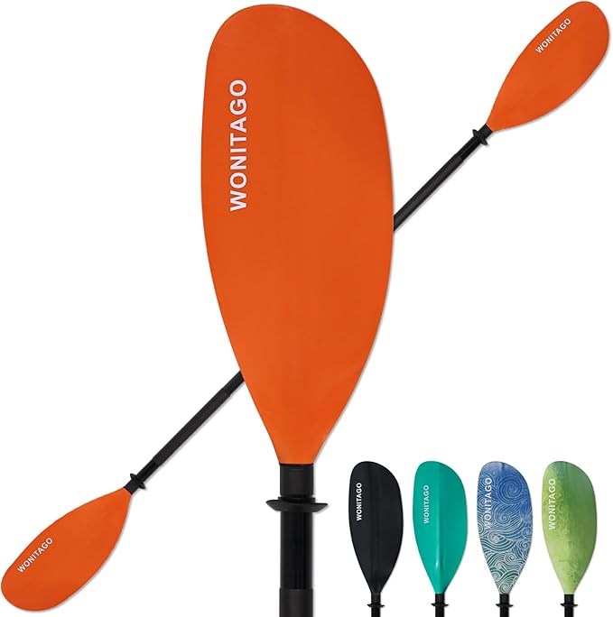 Kayak Paddles with Alloy Shaft and PP Blade, Floating Kayaking Oars, Adjustable 230-250 cm/90-98 Inches, 210-230 cm/82-90 Inches-StrideForce Fitness