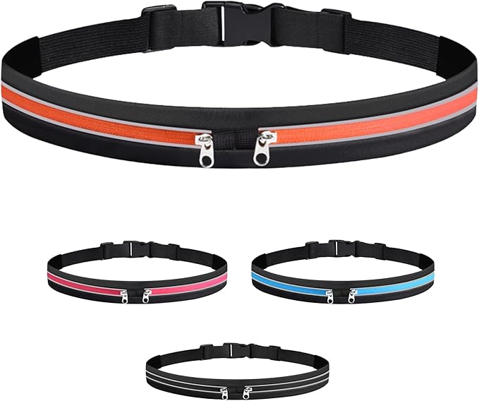 Slim Running Belts for Women Men - Running Phone Holder Fanny Pack for Key, Accessories Fits ALL Cell Phones, Orange-StrideForce Fitness