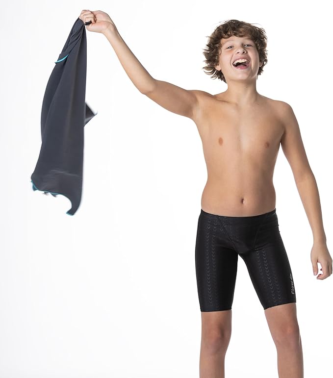 Flow Hydro Sport Towel - Microfiber Quick Dry Swimming Towels for Swim, Pool, Triathlon, and Other Water Sports in Medium, Large, Extra Large, and Hooded Sizes (Gray, Large (60" x 30"))-StrideForce Fitness