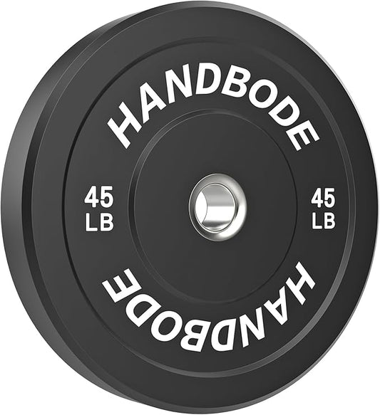 Bumper Plates 2 - Inch Olympic Weight Plate Set for Barbell, 10-55 lb Rubber Weights Sets for Home Gym, Strength Training Plate, Weight Lifting, Black-StrideForce Fitness