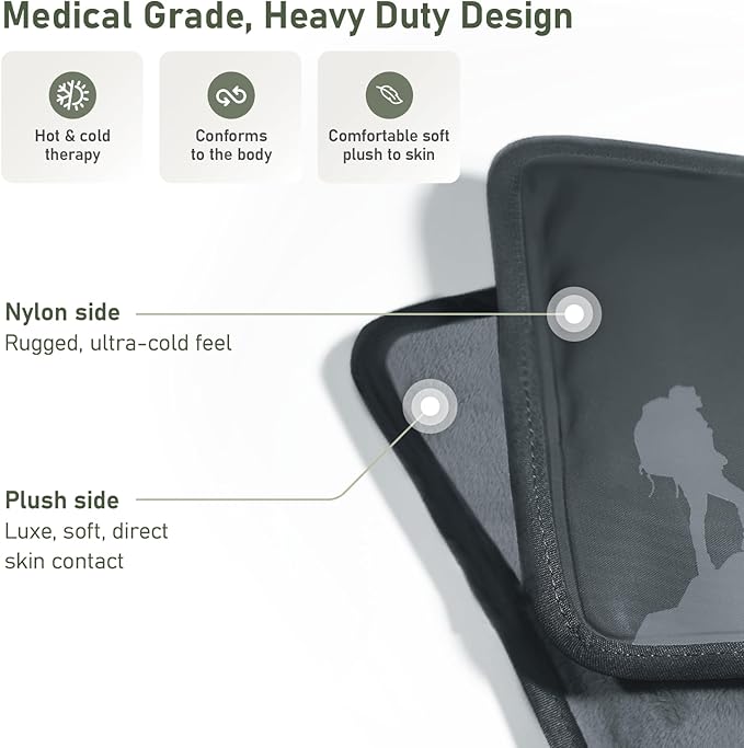 Large Ice Packs for Injuries Reusable - Soft Gel Hot and Cold Packs for Injuries, Hip, Shoulder, Back Pain Relief - 11.5" x 14.5" - Grey-StrideForce Fitness