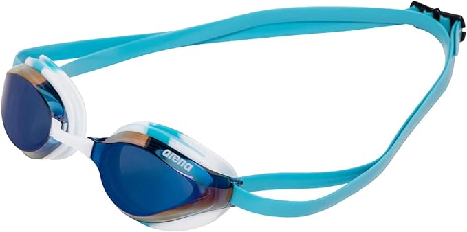 ARENA Unisex Python Racing Swim Goggles for Men and Women Anti-Fog No Leak Max Comfort Dual Strap, Mirror/Non-Mirror Lens-StrideForce Fitness