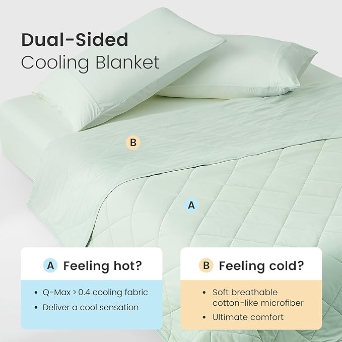Cozy Bliss Cooling Blanket for Hot Sleepers, Q-Max 0.4 Cooling Comfort Queen Size, Cold Blankets for Night Sweats Sleeping, Ultra-Cool Lightweight Breathable Summer Blanket for Bed-StrideForce Fitness