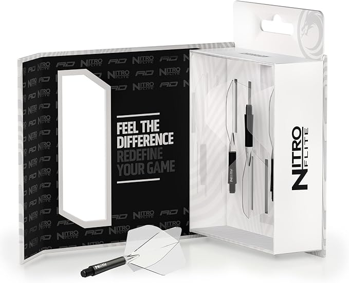 RED DRAGON Darts – Nitro Flite Integrated Flight & Shaft System – No.2 Shape and Design - Available in Short, Intermediate & Medium - Available in Variety of Colours - Professional Darts Accessories-StrideForce Fitness