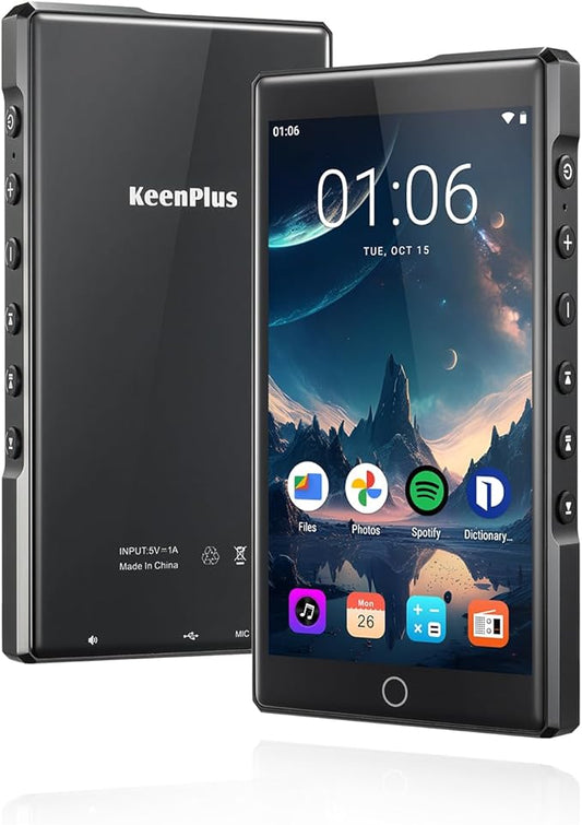 MP3 Player with Bluetooth and WiFi, C4 PRO HiFi MP3 Player 4.3" FHD Zinc Alloy Panel Touch Screen, MP4 Players,Music Player with Spotify,Pandora,Amazon Music(Black,80GB)-StrideForce Fitness