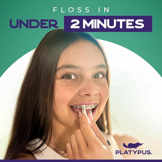 Platypus Orthodontic Flossers for Braces Family Pak - Unique Structure Fits Under Arch Wire, Increase Flossing Compliance, Floss Teeth in Less Than Two Minutes - 75 3-Count Flossers (225 Total)