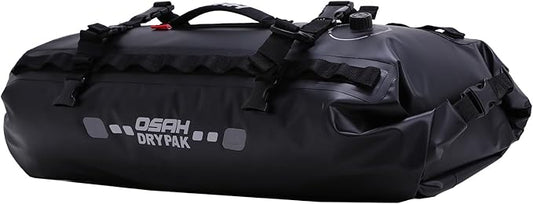 Waterproof Duffel& Luggage Bag - Motorcycle Dry Bag Tail Saddle Bags with Roll Top Closure,Large Storage Space,for Camping, Kayaking, Fishing & Traveling(Black, 20L)-StrideForce Fitness