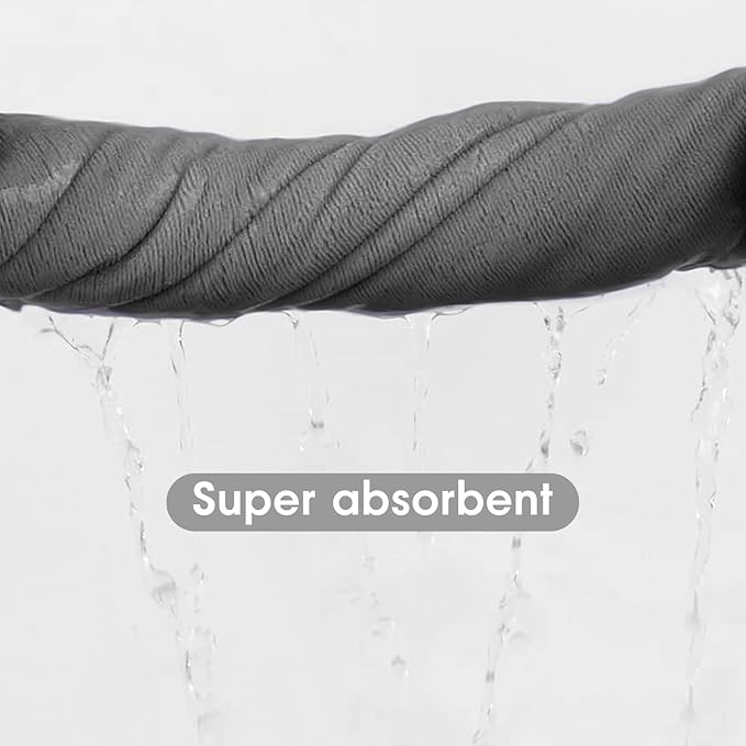 JML Microfiber Bath Towel Set, 6 Pack 30" x 60", Large, Soft Absorbent Microfiber Hair Towels for Adult, Men, Body, Grey-StrideForce Fitness