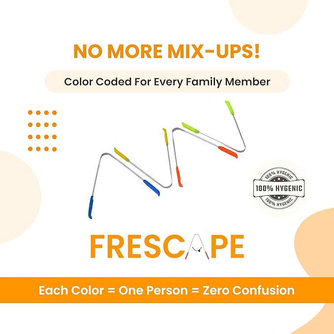 304 Stainless Steel Tongue Scraper for Tongue Cleaner for Adults and Kids| Durable, Rust-Resistant Hygiene Tool| Fresh Breath Tongue Scraper with Travel Case Pack of 4