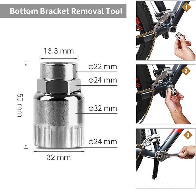 6 Pcs Bicycle Repair Tools Kit, Bike Cassette Removal Tool, Sprocket Removal Tools Sprocket Remover for Mountain Bike, Road Bike-StrideForce Fitness