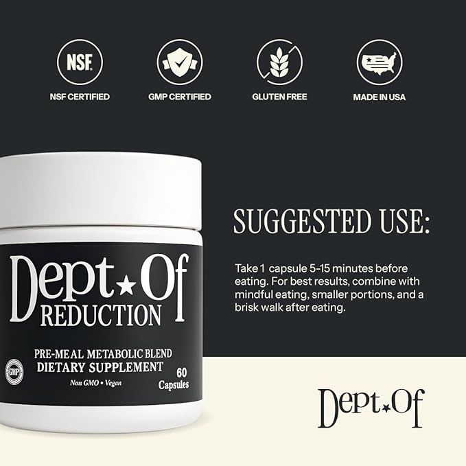 Dept. Of Reduction – White Mulberry Leaf & Cinnamon – Supports Healthy Carbohydrate Metabolism, Digestive Balance & Post-Meal Energy – 60 Vegan Capsules - Department of-StrideForce Fitness