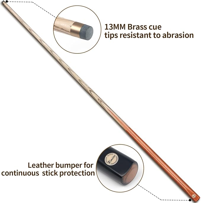 Kmise Pool Cue Sticks, 41"/57??58" Hardwood Pool Cue Set of 4/6/8, 13OZ/20OZ with 13/10 MM Brass Tips, Table Billiard Cue Stick for Bar, Home, Billiard Room-StrideForce Fitness