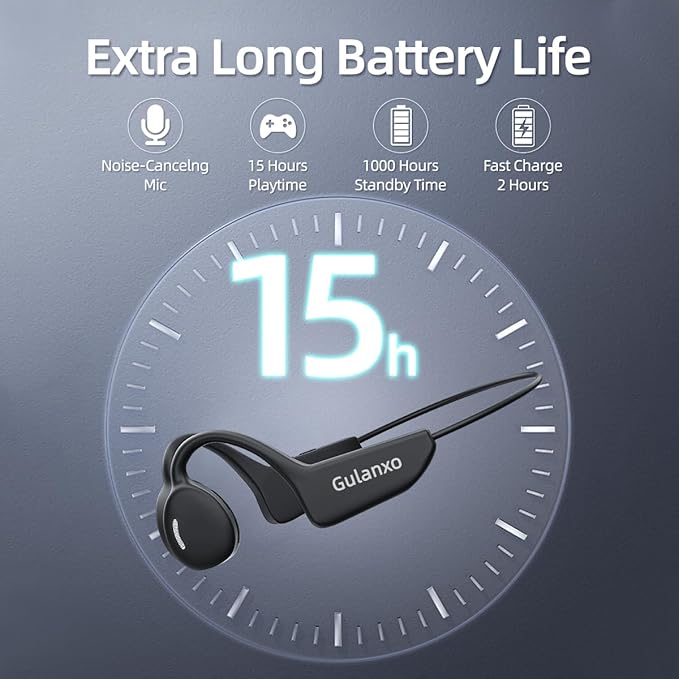 Open Ear Headphones, Open Wireless Earphones, 15HBluetooth Playback 5.3 Sports Earphones, Built-in Microphone, Suitable for Sports Running,Exercise (Black)-StrideForce Fitness