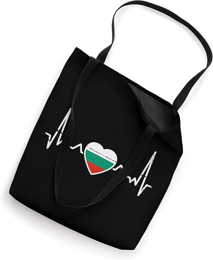 Bulgaria Vintage Heartbeat Bulgarian Flag Tote Bag-StrideForce Fitness