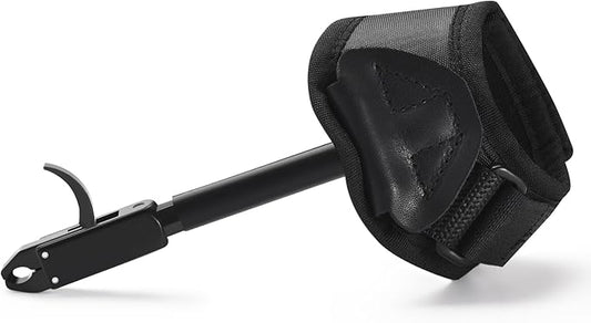 Compound Bow Release Aid Trigger, Professional Adjustable Wristband Archery Thumb Releases Buckle for Hunting Shooting Accessories, Black Wrist Strap-StrideForce Fitness
