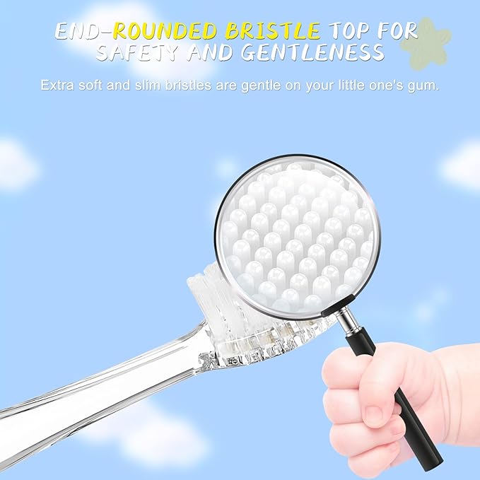 Teeteck 5 Pack Kids Toothbrush Replacement Heads Compatible with SEAGO SG513/SG977/SGEK6, DadaTech DT-K6/DT-BB1/DT-977, Brush-Baby WildOnes(Ages 3years+/Transparent)