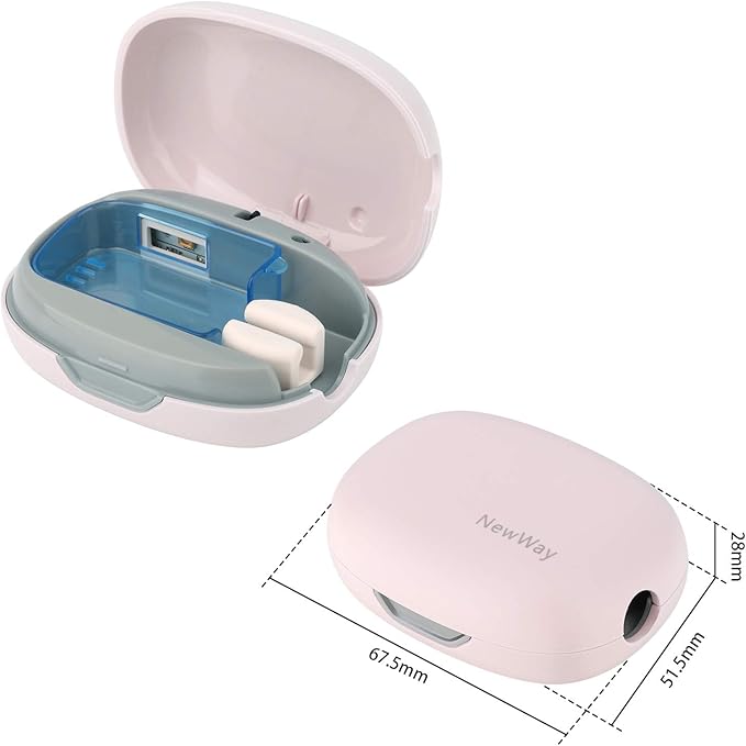NewWay Mini Toothbrush Cover Rechargeable Travel Toothbrush Case with Holder for Houshold and Traving or Business Trip Pink