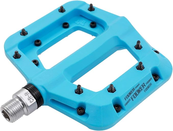 FOOKER MTB Pedals Mountain Bike Pedals 3 Bearing Non-Slip Lightweight Nylon Fiber Bicycle Platform Pedals for BMX MTB 9/16"-StrideForce Fitness