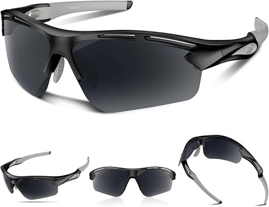 Polarized Sports Sunglasses for Men Women,UV400 Protection Sunglass for Running Cycling Fishing Hiking TR90-StrideForce Fitness