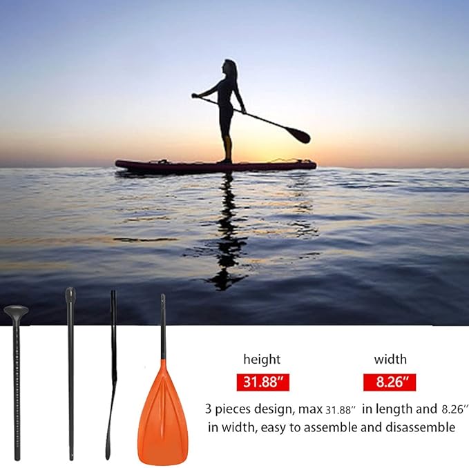 LBW 3 Piece SUP Paddle Board Paddle Floating Portable Paddleboard Accessories Adjustable Double Holes Lock Sturdy & Ergonomic for Surfing Beginner-StrideForce Fitness