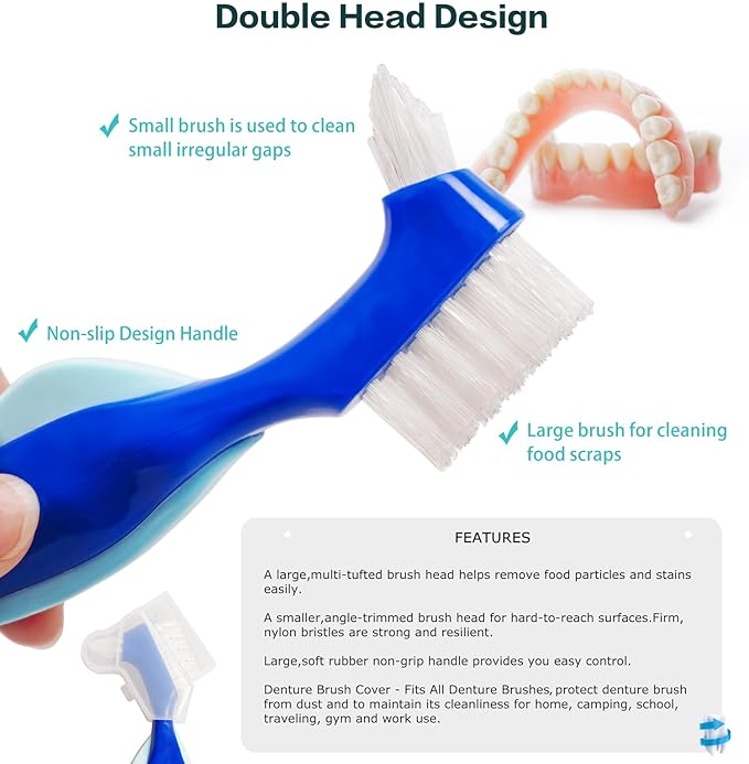 Denture Case with Denture Brush, Waterproof Denture Bath with Portable Denture Brush Holder,Partial Denture Case with Basket denture cups for soaking dentures (pink)