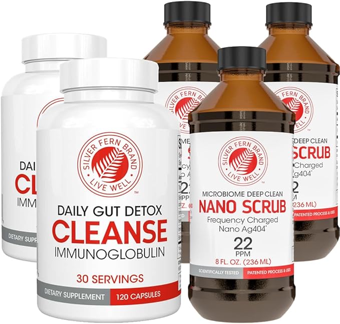 Silver Fern Brand Ultimate Clean-Up Kit - Moderate to Severe Issues - Cleanse Capsules & Nano Scrub Liquid, I Kit, 30 Day Supply, No Gluten, No Dairy, Made in USA-StrideForce Fitness