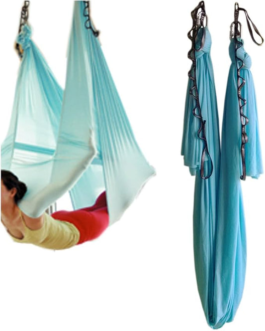 Aerial Yoga Hammock 5.5 Yards Yoga Swing Pilates Silk Home Gym Fitness Include hardware,Daisy Chain, Pose Guide-StrideForce Fitness