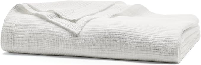 BOLL & BRANCH Dream Bed Blanket - Twin/Twin XL, White - Luxury 100% Organic Cotton - Soft, Lightweight and Breathable - Cloud-Like Touch-StrideForce Fitness