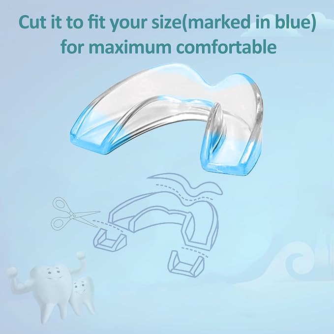 Night Guard for Adult Grinding Nighttime Teeth Protection Sleep Well Large Size, 4 Pack Moldable Night Guards for Clenching Teeth | Comfortable Mouth Guard Including Hygiene Case and Gel Ice Pack