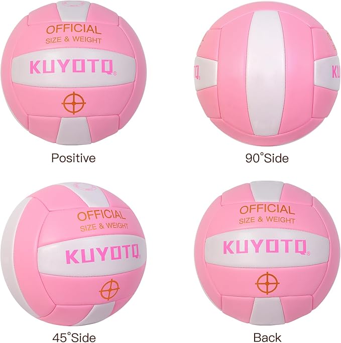 KUYOTQ Official Size 5 in&Outdoor Beach Volleyball,3MM Thickened Surface Soft Leather Youth Womens Mens Volleyball for Game Gym Training(Deflated)-StrideForce Fitness