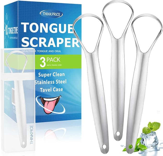 Tongue Scraper for Adults kids Metal Tongue Cleaner for Oral Hygiene Bad Breath