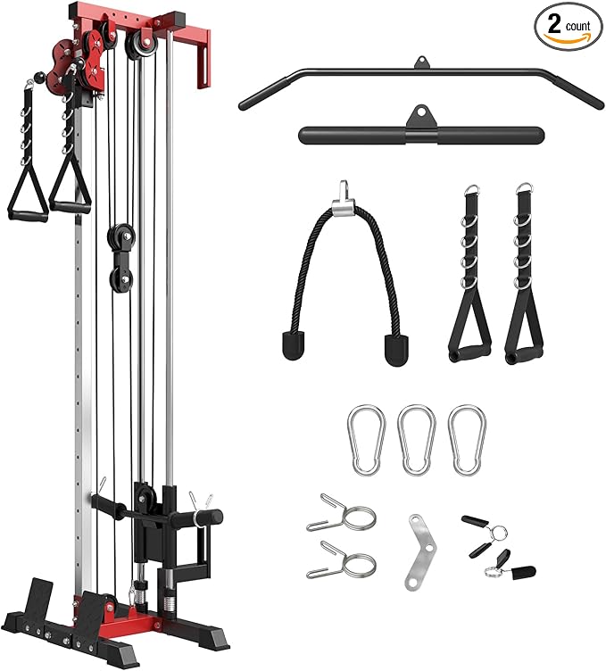 Mikolo Wall Mount Cable Station, Cable Crossover Machine with Dual Pulley System and 18 Adjustable Positions for Home Gym Fitness Equipment-StrideForce Fitness