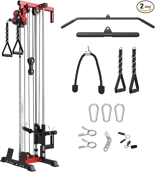 Mikolo Wall Mount Cable Station, Cable Crossover Machine with Dual Pulley System and 18 Adjustable Positions for Home Gym Fitness Equipment-StrideForce Fitness
