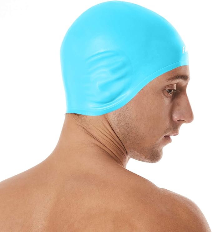 Firesara Swim Cap, Original Updated Swimming Cap 3D Ergonomic Design Comfortable Durable Ear Protection for Women Kids Men Adults Boys Girls for Long or Short Hair with Nose Clip and Ear Plugs-StrideForce Fitness