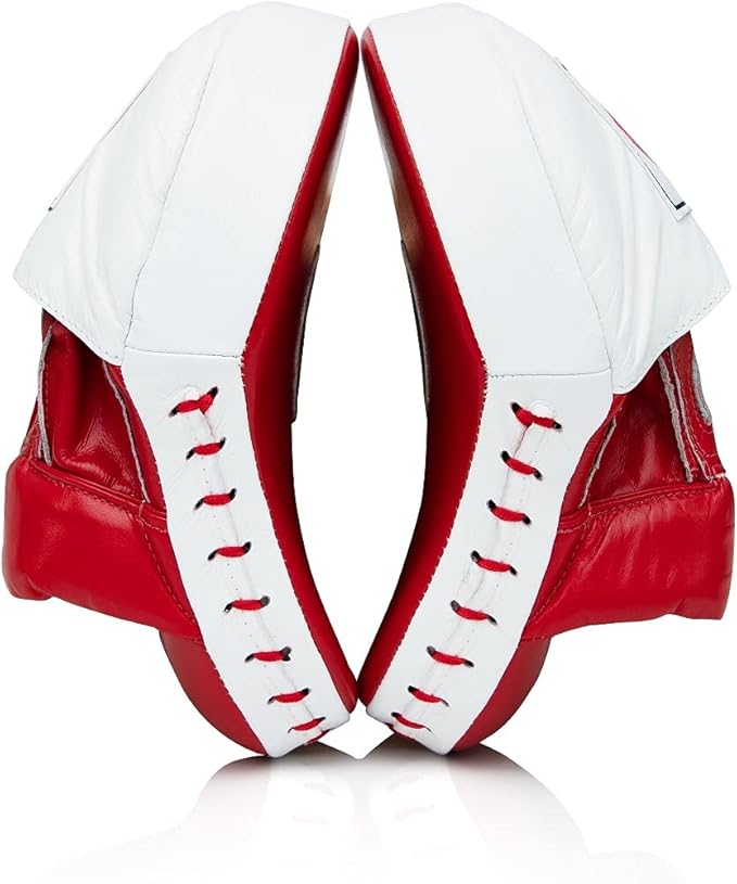 Fairtex FMV9 Contoured Focus Mitts |Striking Accuracy & Protection for Boxing, Muay Thai, Kickboxing |Ergonomic Design, Soft Padding, Secure Fit Leather-StrideForce Fitness