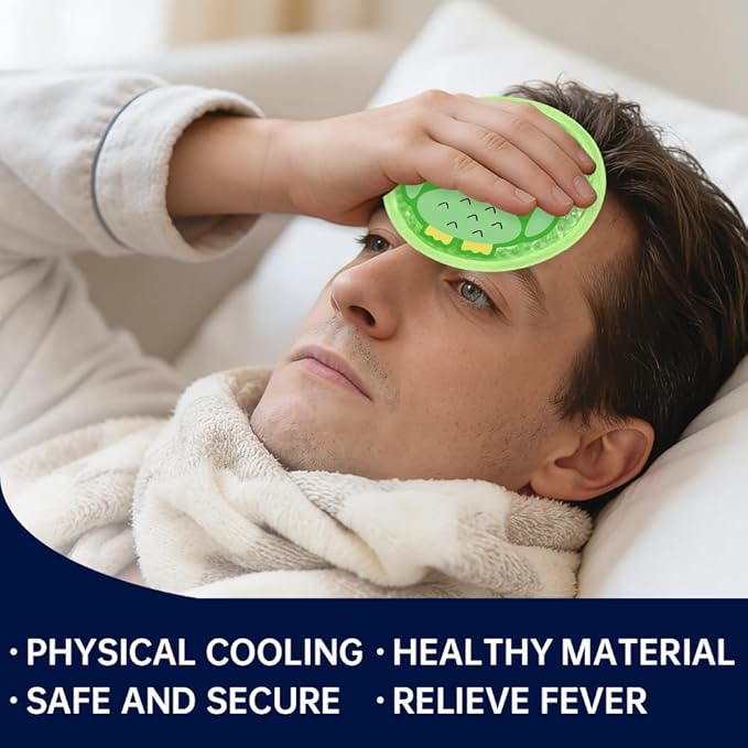Gel Ice Pack for Injuries 2 Packs Cute Reusable Hot Cold Gel Packs for Fever Pain Relief Wisdom Teeth First Aid and Neck Head Arms Legs Knee Ankle