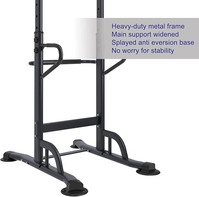 SogesHome Power Tower Adjustable Height Assistive Trainer Dip Station,Pull Up Bar and Dip Stand,Multi-Function Strength Training Fitness Workout Station for Home Gym Fitness Equipment-StrideForce Fitness